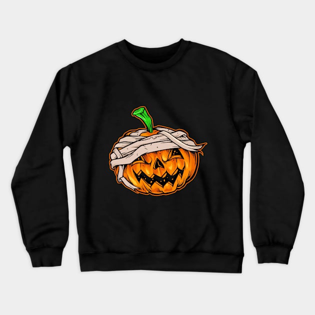 pumpkin face halloween Crewneck Sweatshirt by sharukhdesign